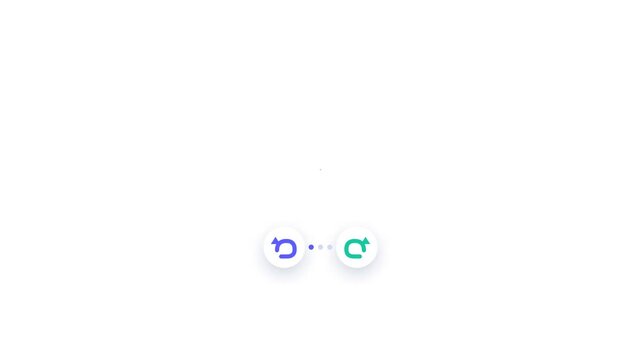 Purple Square Undo Redo Button Interaction Flat Design Animation