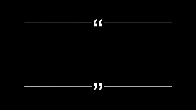 animated quotation marks with sliding lines and bouncing effect motion graphics template.