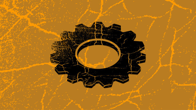 spur gear symbol, color vector illustration