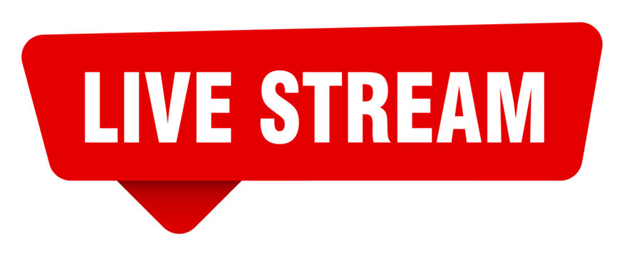 live stream red sticker isolated on transpatent background. live stream sign