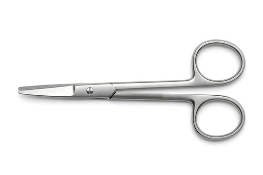Medical surgical scissors isolated on white background