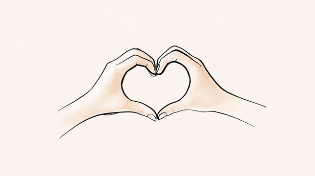 Two hands form a heart shape against a plain background, symbolizing love, care, and connection.
