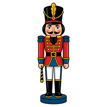 Traditional Nutcracker soldier figurine vector art