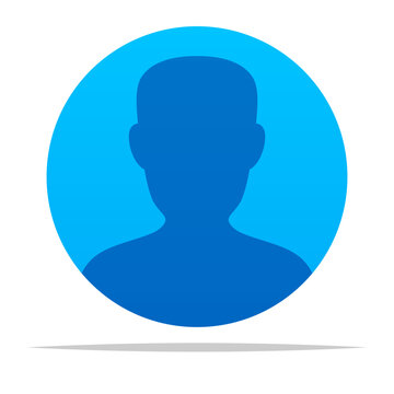 Round default avatar account profile icon vector isolated illustration