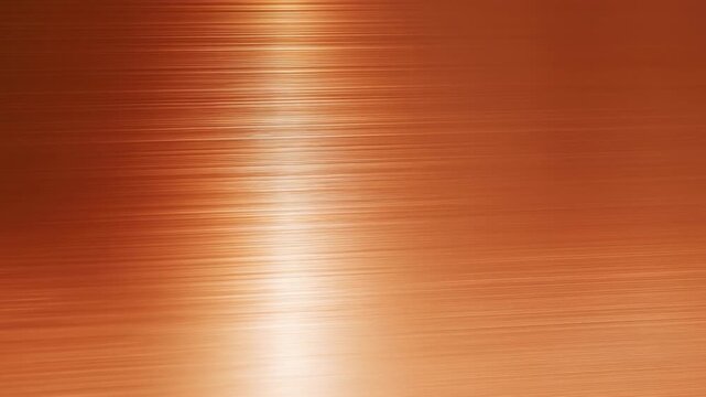 Copper metallic texture flows with horizontal light streaks across an abstract warm surface. Motion graphics, title sequence design, and luxury branding.