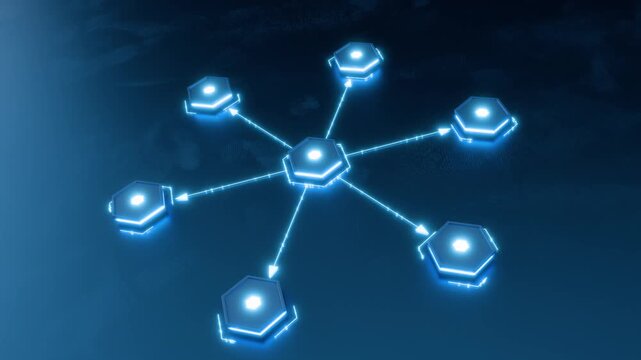 Blue data expansion spreading animation
