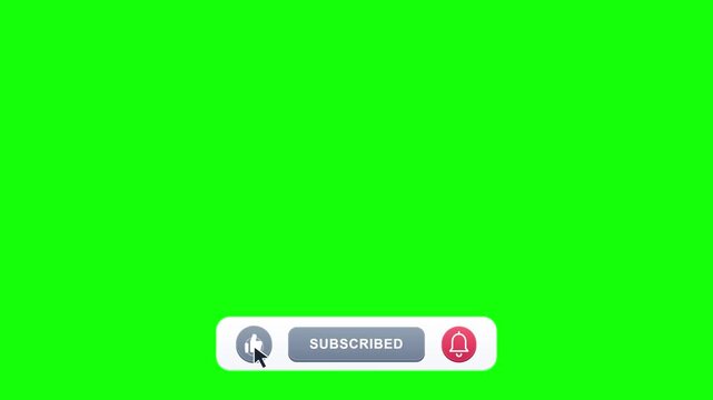 Like, share, subscribe and bell animation on green screen