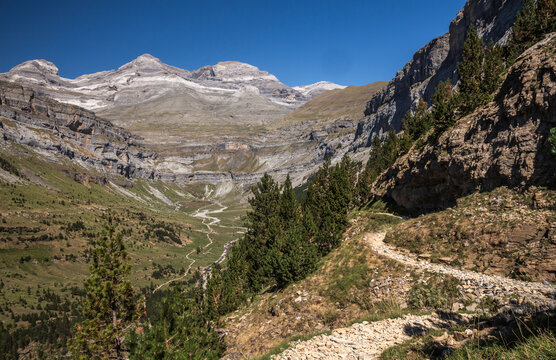 View from Hunters Trail of the Cirque of Soaso in Ordesa and Monte Perdido National Park, Pyrenees