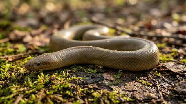 rubber boa close up at morning light in yosemite national park california video