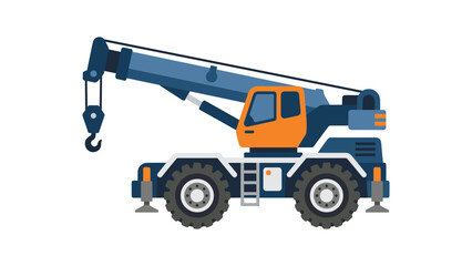 An illustration of a mobile crane truck used in construction sites. © Melda