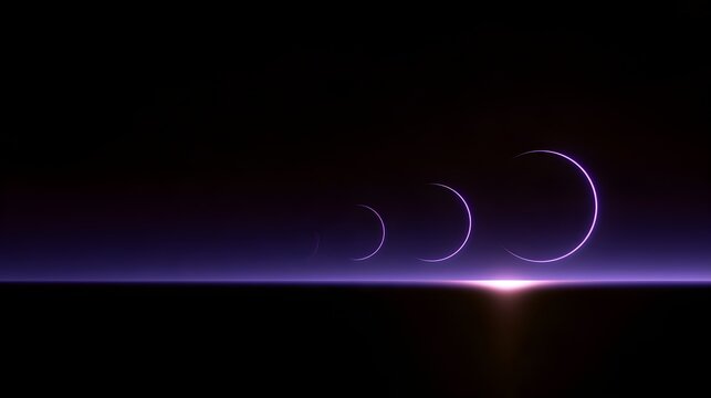 Violet crescent shapes on a dark background