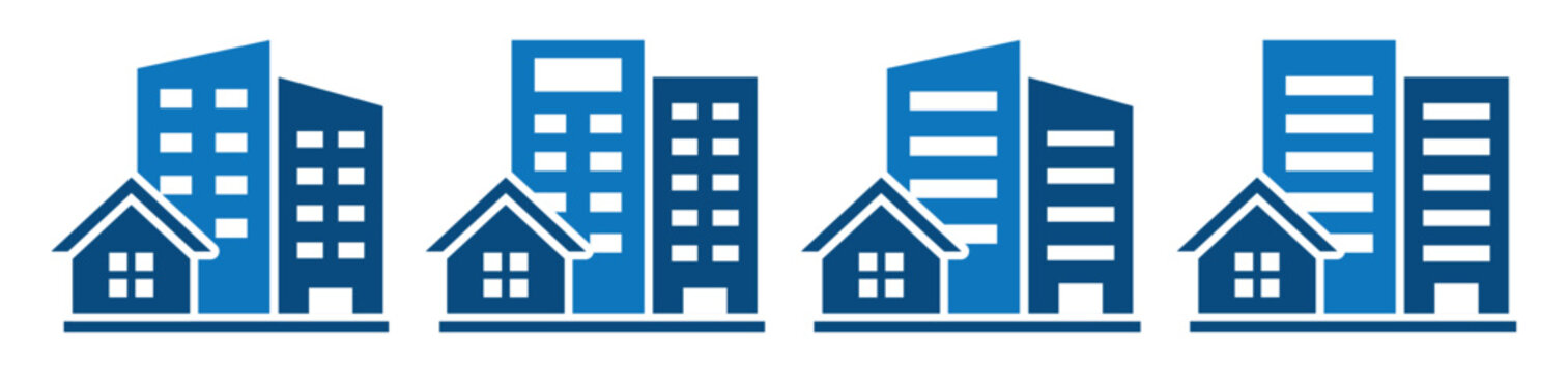 House estate building city icon illustration