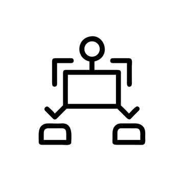 Project management hierarchy icon with leader and team distribution.