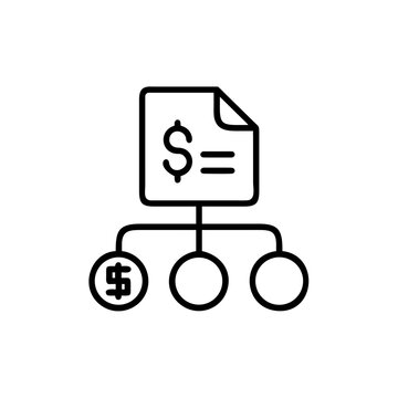Financial document flow chart showing profit distribution and budget.
