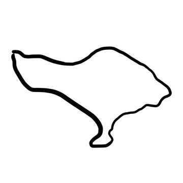 Bali island map simple outline. Hand drawn simplified style map. Transparent PNG graphics.