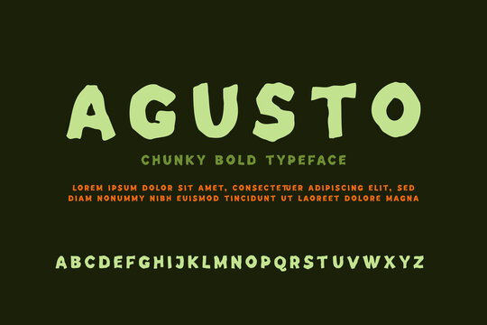 Chunky Bold Typeface Alphabet Font Typography.