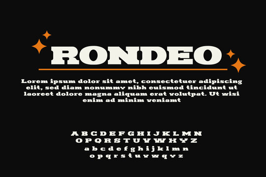 Western Bold Classic Font Typeface Typography Alphabet. Uppercase & Lowercase.