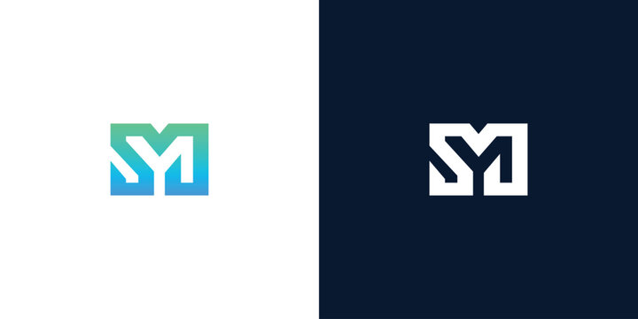 Modern abstract lettermark logo design combining initial characters for a contemporary brand identity, symbolizing innovation and collaboration in a sleek, minimalist style