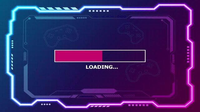 LOADING. pixel art 8-bit. Retro Futurism Sci-Fi Background. glowing neon grid and star from vintage arcade computer games