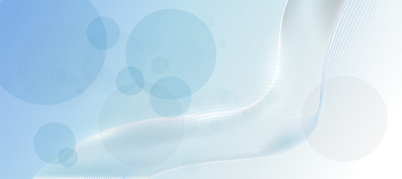 Abstract Blue White Gradient With Curved Lines For Healthcare background banner