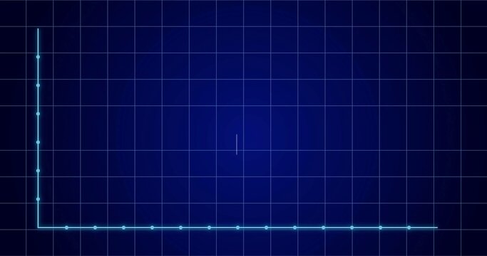 Displaying glowing cyan L-shaped axes with circular markers on dark blue grid display, central blip