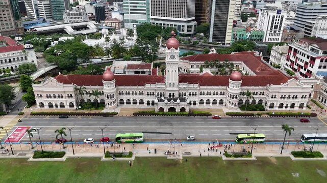 Aerial view of Sultan Abdul Samad building in Kuala Lumpur, Malaysia.