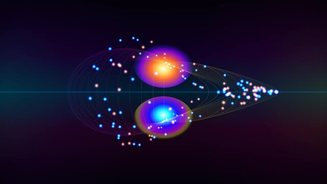 3D visualization of quantum mechanics physics particle field animation with magnetic dipole energy