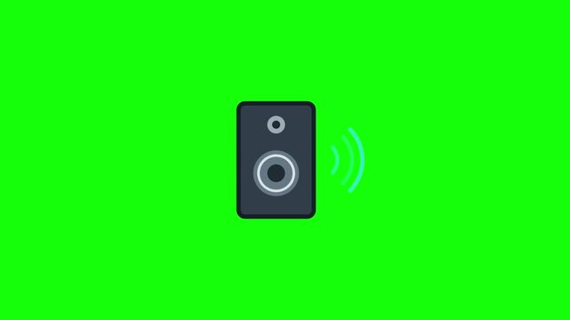 Flat Vector Loudspeaker Sound Icon Animation 4K High Resolution Motion Graphic Design