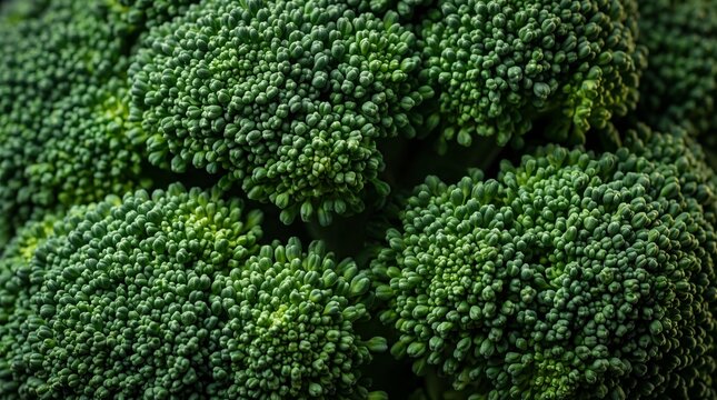 Fresh Organic Broccoli Macro detailed green florets with intricate textures and natural lighting ideal for healthy lifestyle blogs and vegan recipe websites.