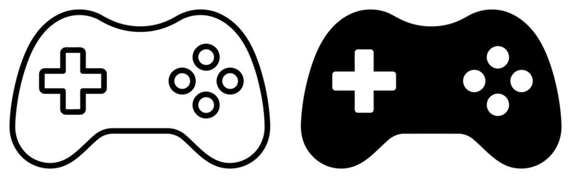 Video game controller gamepad line and solid icon
