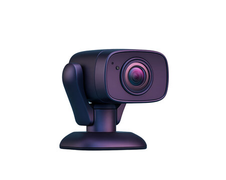 Sleek, dark purple webcam isolated on white