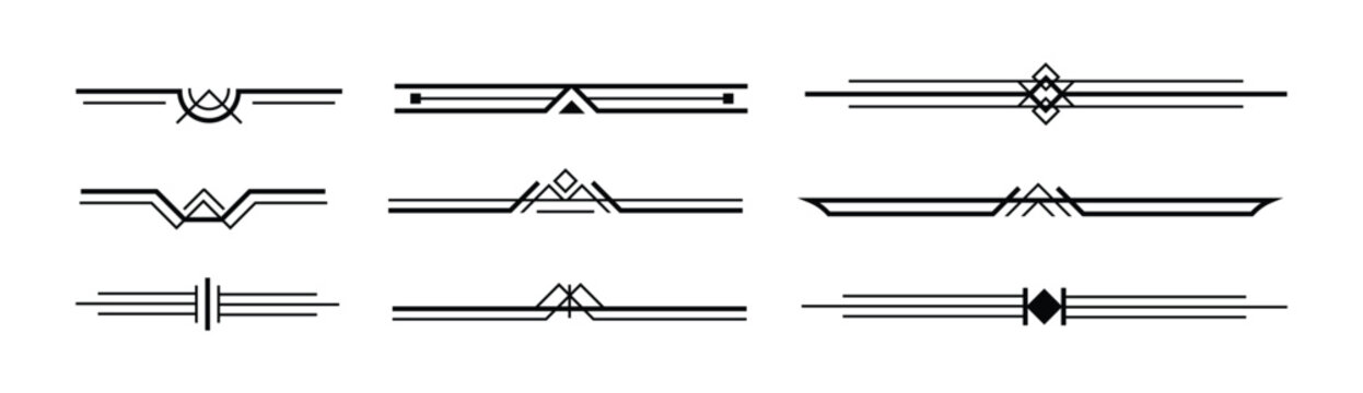Collection of vintage automotive emblems and decorative trim details in black and