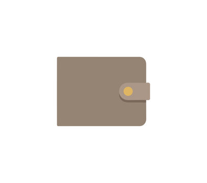 a minimalist brown wallet with a soft texture, featuring a subtle button clasp, set against a clean white background that enhances its simple elegance