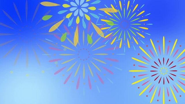 晴れの日の打ち上げ花火のアニメーション動画/イベント等演出