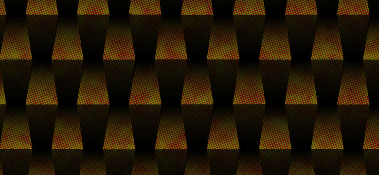 Abstract pixel art grid with brown and green squares
