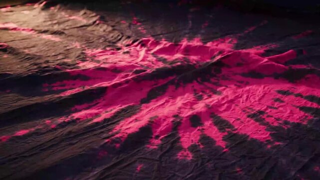 Pink and Dark Fabric Tie-Dye Sunburst Pattern Texture
