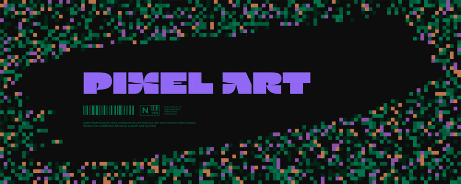 Pixel effect pattern for background gaming green and texture graphic square. Data mosaic digital for tech grid network and matrix art vector.