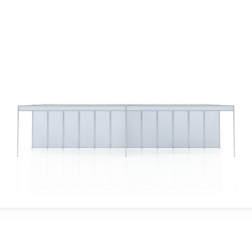 Long Open Exhibition Canopy. 3D Rendering