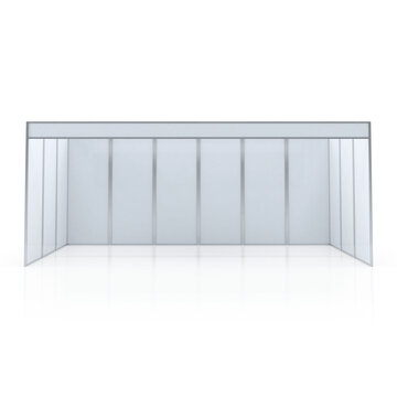 Wide Booth with Extended Partitions. 3D Rendering