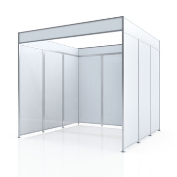 Deep Corner Exhibition Booth. 3D Rendering