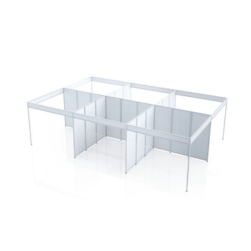Multi Bay Exhibition Display Framework. 3D Rendering