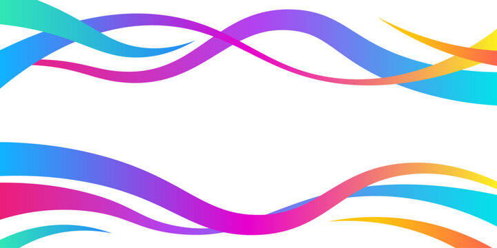 Abstract colorful wavy lines background with dynamic gradient ribbon. Transparent vector illustration