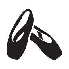 Ballet slippers silhouette on a white background simple footwear design © Mohasana
