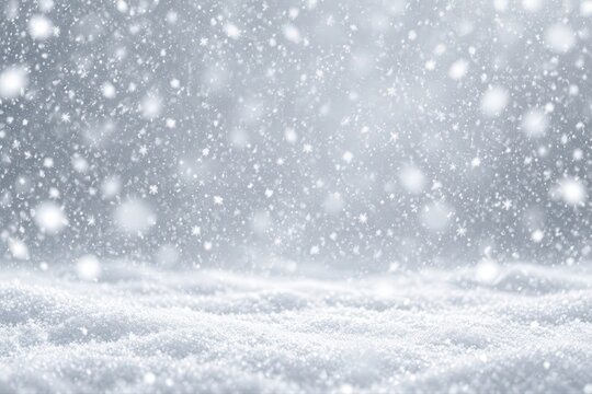 Snowfall over white winter landscape
