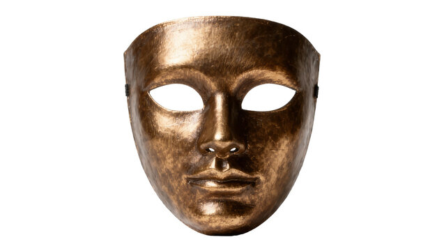 Antique bronze Venetian masquerade face mask with weathered metallic texture