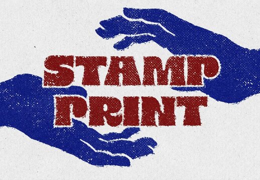 Stamp Print Effect For Poster And Social Media Design