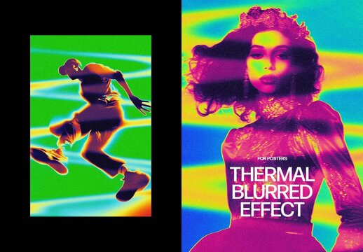 Vertical Thermal Blur Effect For Poster And Print Design