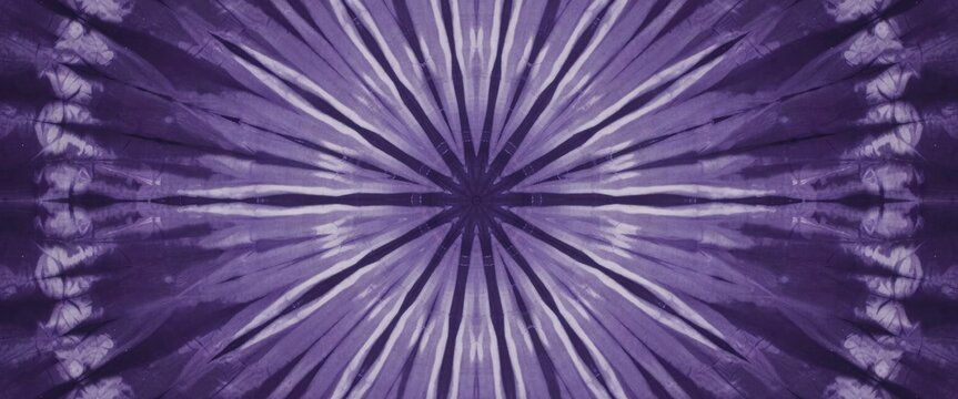 Vibrant purple kaleidoscope pattern with radial symmetrical lines and tie-dye texture
