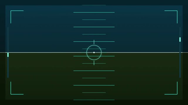 Minimalist Avionics Head-Up Display HUD Interface showing Pitch Ladder Ladder Lines, Artificial Horizon Line, Boresight Target Reticle, and Flight Telemetry Indicators. Aircraft Navigation, Flight Sim