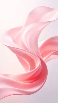 Vertical abstract 3D wavy cloth background with grainy particle texture featuring luxury gradient soft pink and peach wave for mobile screen wallpaper.